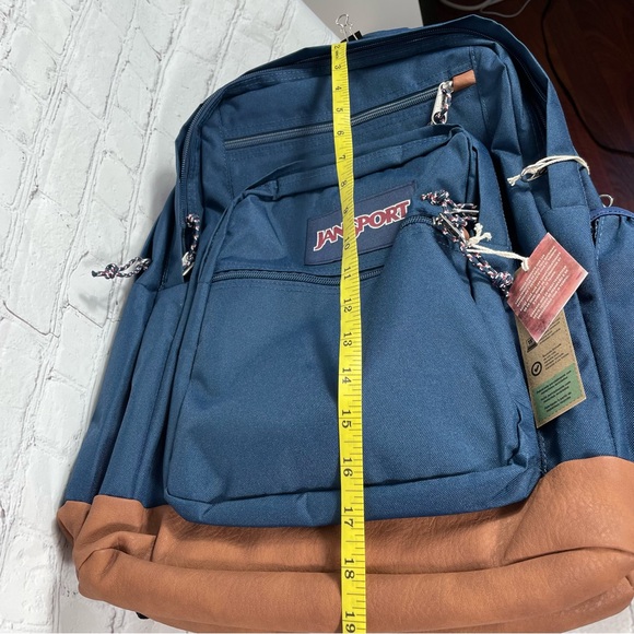 blue and brown jansport backpack JanSport Cool Student Laptop XL Backpack Navy and Brown